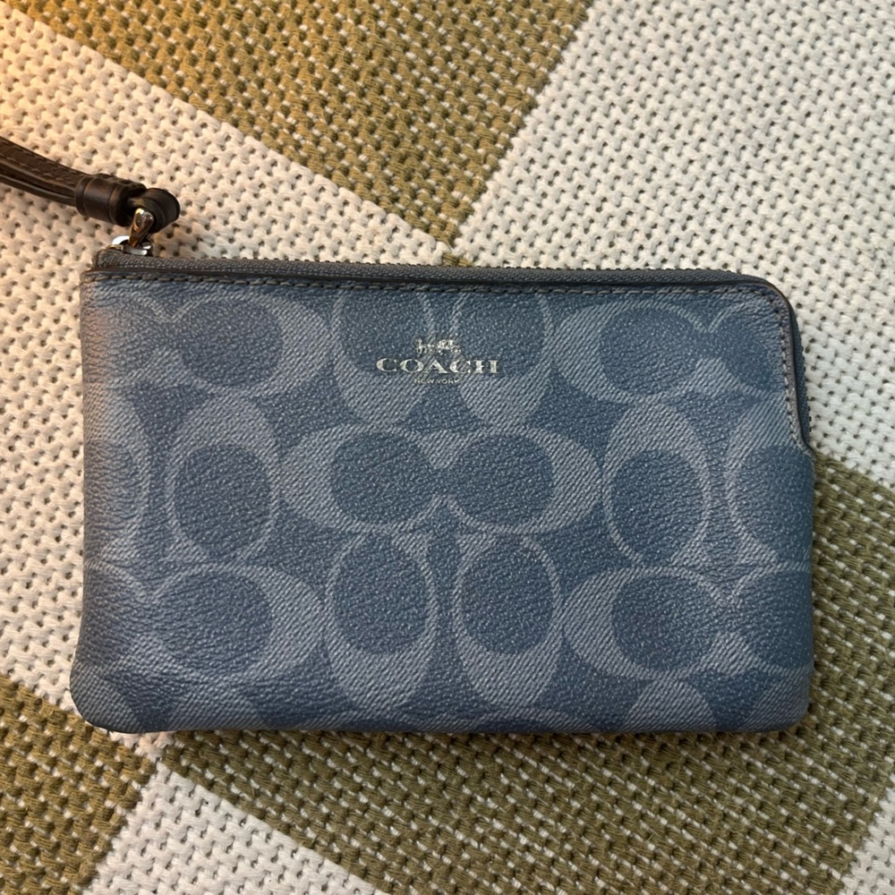 Coach Blue Monogram Wallet